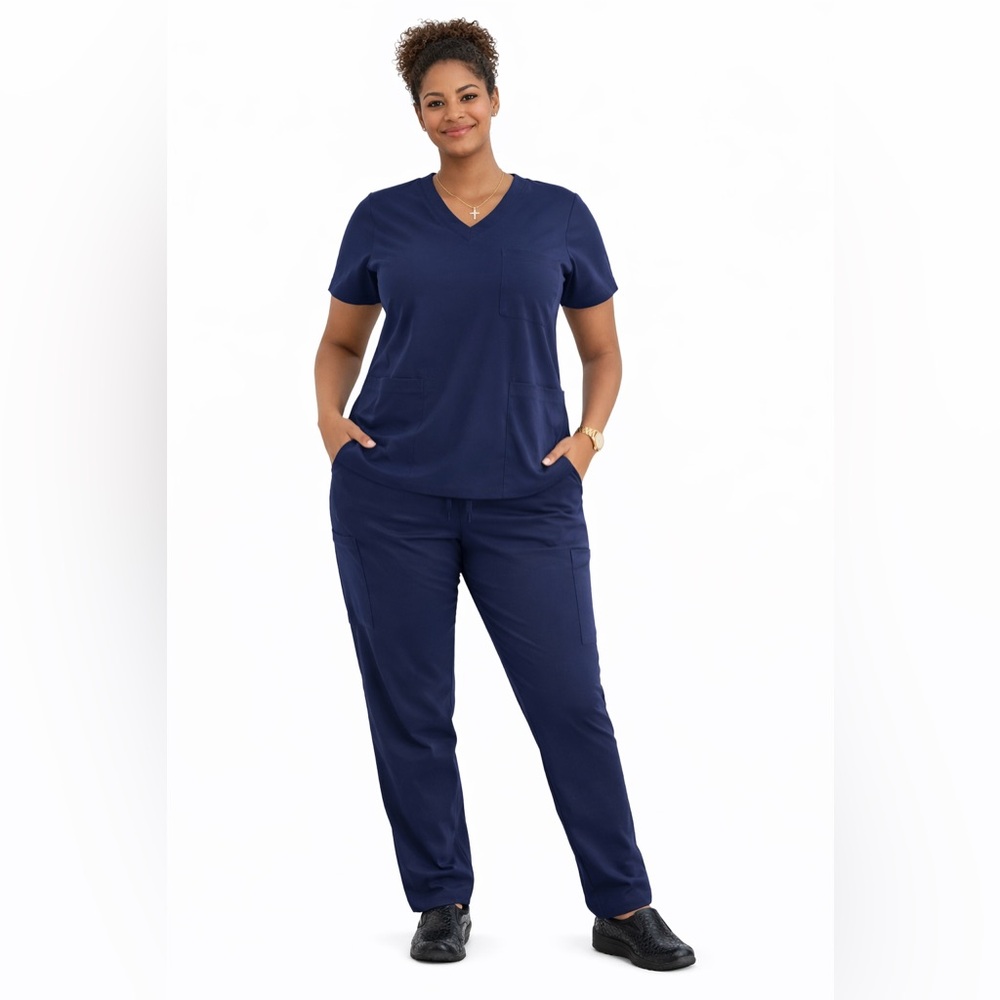 Navy Unisex Stretch Scrub Set